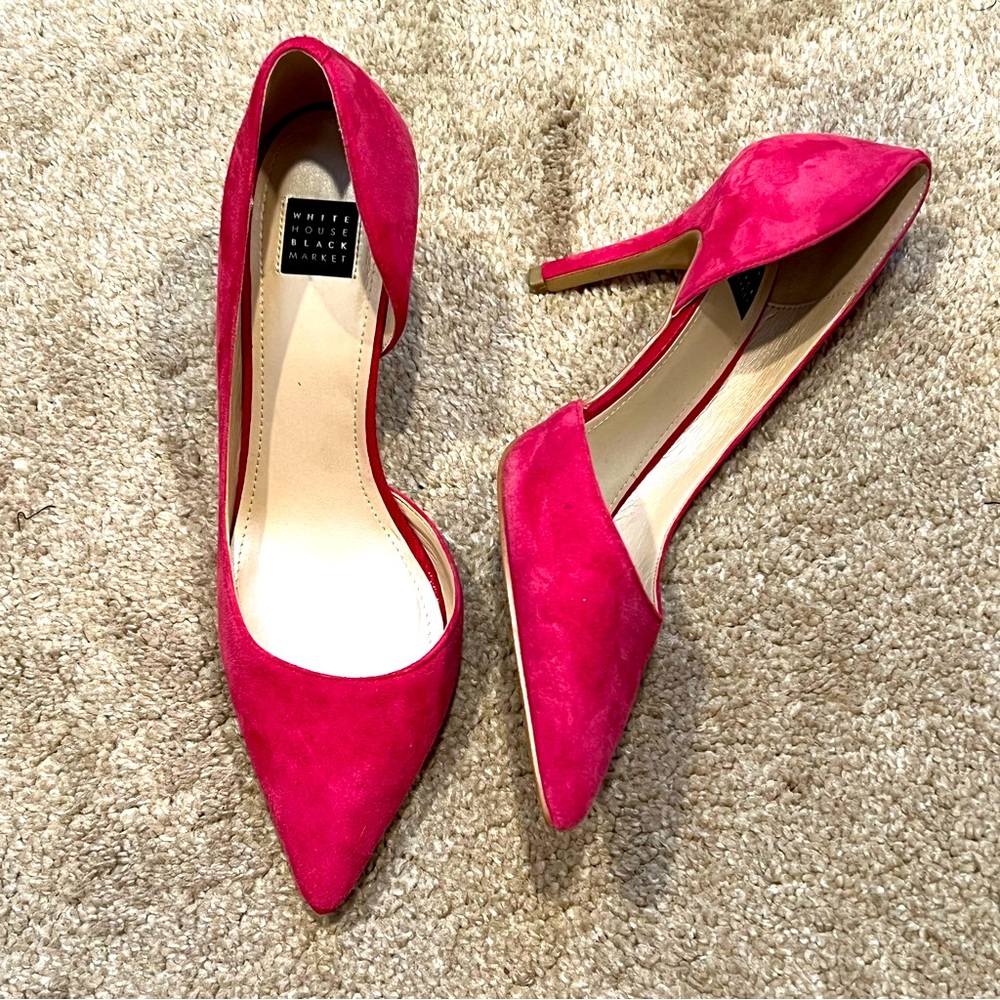 WHBM Pink Suede Heels